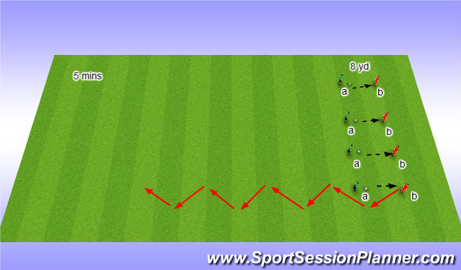 Football/Soccer Session Plan Drill (Colour): Jockey warm up