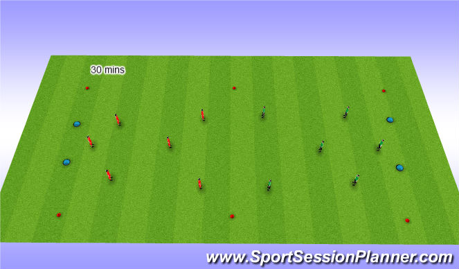 Football/Soccer Session Plan Drill (Colour): Small sided game