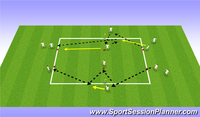 Football/Soccer Session Plan Drill (Colour): Passing and Reciving