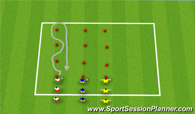 Football/Soccer Session Plan Drill (Colour): 1. Relay Race