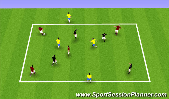 Football/Soccer Session Plan Drill (Colour): 8v4 possession