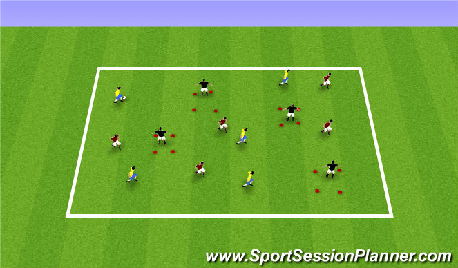 Football/Soccer Session Plan Drill (Colour): Chip to score