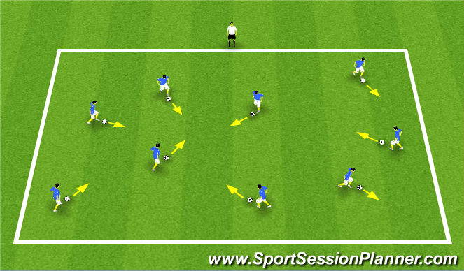 Football/Soccer Session Plan Drill (Colour): U6 Traffic Lights