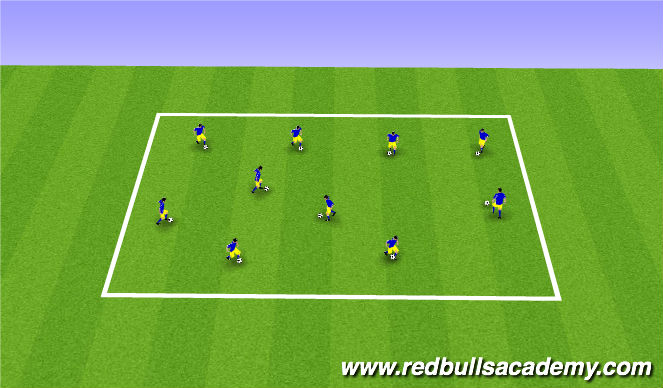 Football/Soccer Session Plan Drill (Colour): Warm Up - Musical Chairs