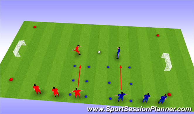 Football/Soccer Session Plan Drill (Colour): Gauntlet