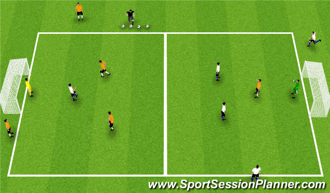 Football/Soccer Session Plan Drill (Colour): Fox in the Box