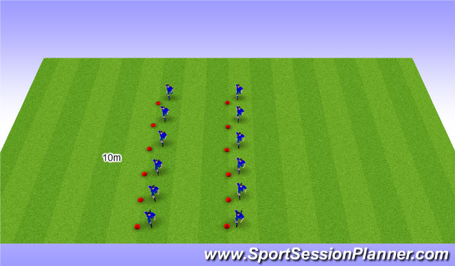 Football/Soccer Session Plan Drill (Colour): Beginner EXOS warm up