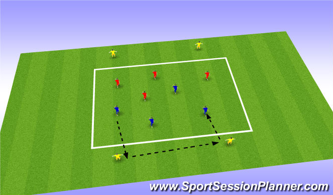 Football/Soccer Session Plan Drill (Colour): Targets Play Across Body