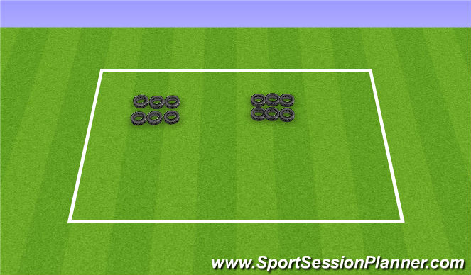 Football/Soccer Session Plan Drill (Colour): Tic Tac Toe
