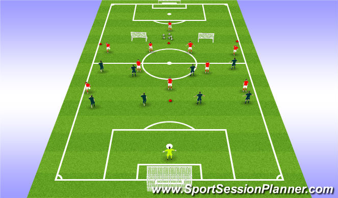 Football/Soccer Session Plan Drill (Colour): Overlap in SSG