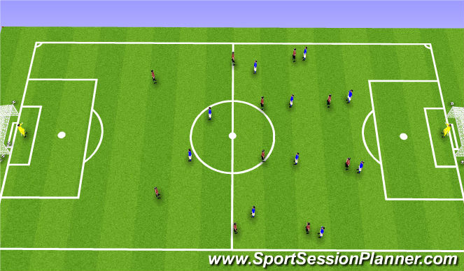 Football/Soccer Session Plan Drill (Colour): 11 v 11