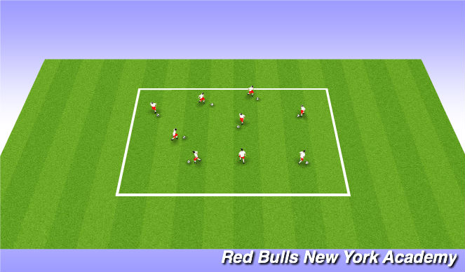 Football/Soccer Session Plan Drill (Colour): Juggle/Dribble Warmup