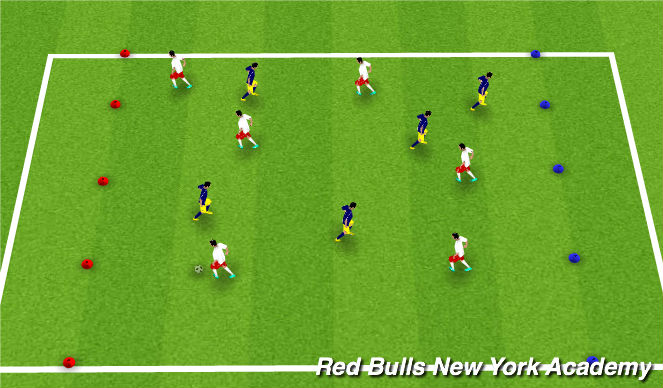 Football/Soccer Session Plan Drill (Colour): Dribble to Score