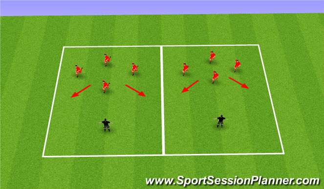 Football/Soccer Session Plan Drill (Colour): Team Shape Movement Intro