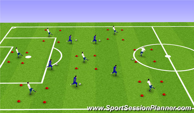 Football/Soccer Session Plan Drill (Colour): Main Activity