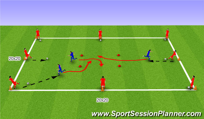 Football/Soccer Session Plan Drill (Colour): Passing receiving