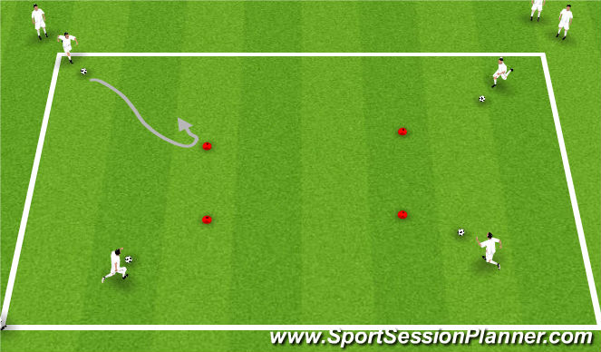 Football/Soccer Session Plan Drill (Colour): Dribbling Warm up