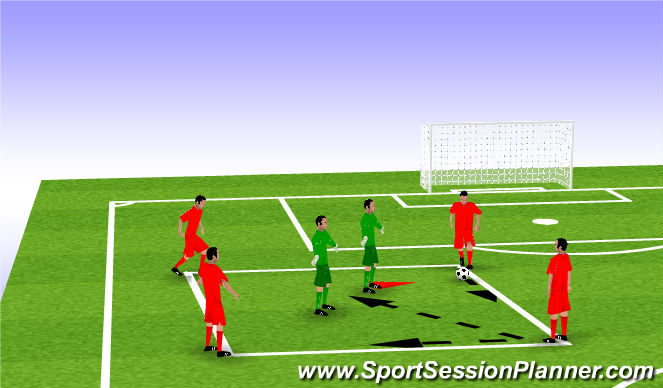 Football/Soccer Session Plan Drill (Colour): 4V2. Passing/Defending