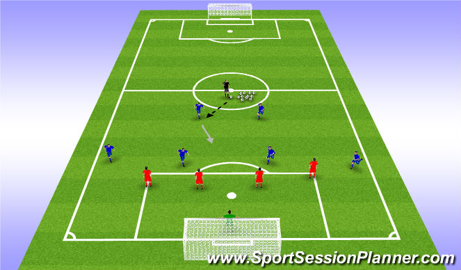 Football/Soccer Session Plan Drill (Colour): 6v4