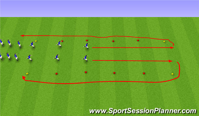 Football/Soccer Session Plan Drill (Colour): FIFA 11+ upphitun.