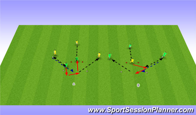 Football/Soccer Session Plan Drill (Colour): Passing and Handling