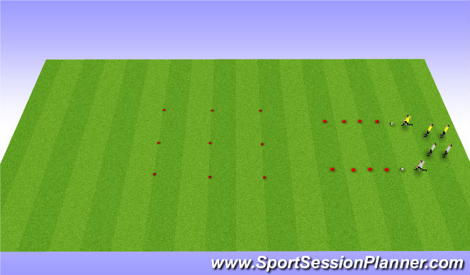 Football/Soccer Session Plan Drill (Colour): Tic-Tac-Toe w/Ball