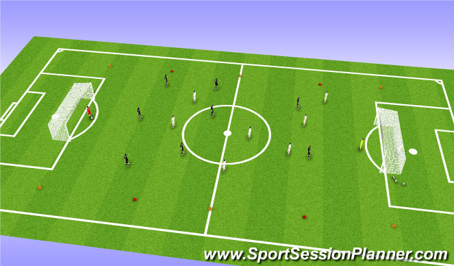 Football/Soccer Session Plan Drill (Colour): 8 v 8 Game