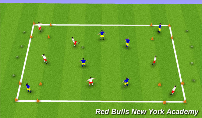 Football/Soccer Session Plan Drill (Colour): Conditioned Game