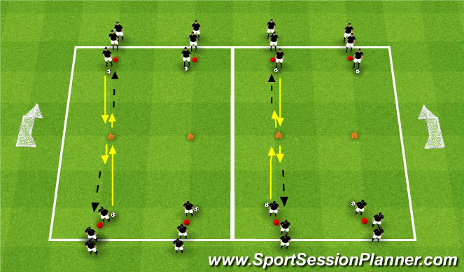 Football/Soccer Session Plan Drill (Colour): Quick Turns & Passes