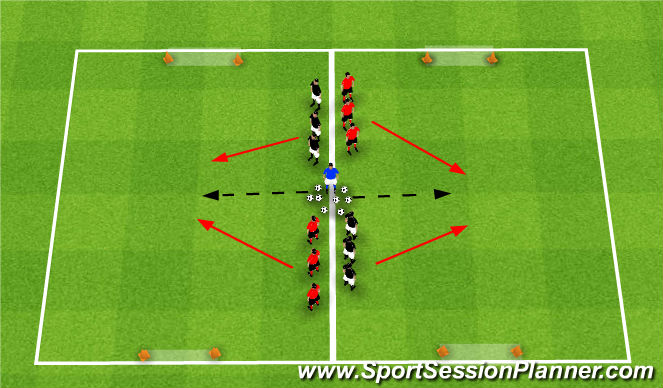 Football/Soccer Session Plan Drill (Colour): Numbers Team Game