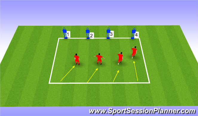 Football/Soccer Session Plan Drill (Colour): Defending shape (following the command)