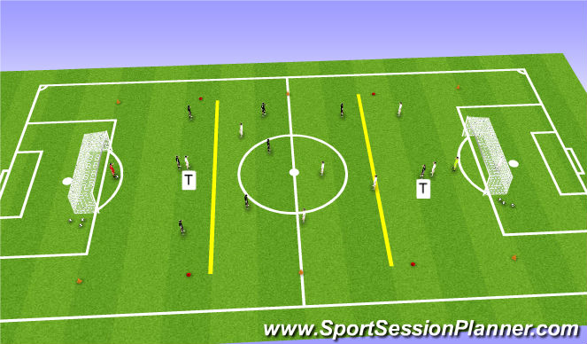 Football/Soccer Session Plan Drill (Colour): 8 v 8 Conditioned Game