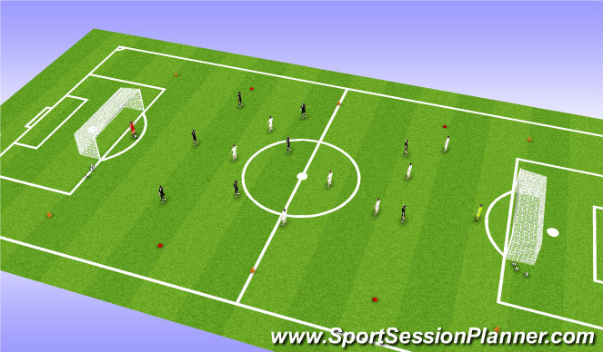 Football/Soccer Session Plan Drill (Colour): 8 v 8 Game