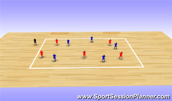 Futsal Session Plan Drill (Colour): King of the Ring