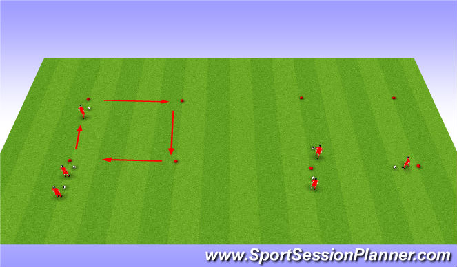 Football/Soccer Session Plan Drill (Colour): Twist off squares