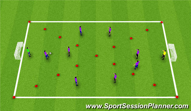 Football/Soccer Session Plan Drill (Colour): SSG