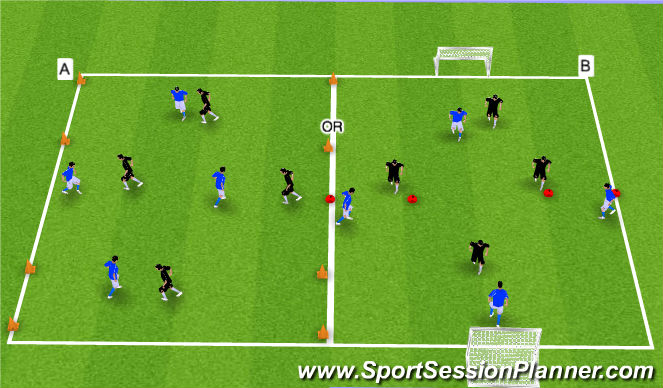 Football/Soccer Session Plan Drill (Colour): Arrival Game: Switching the Point