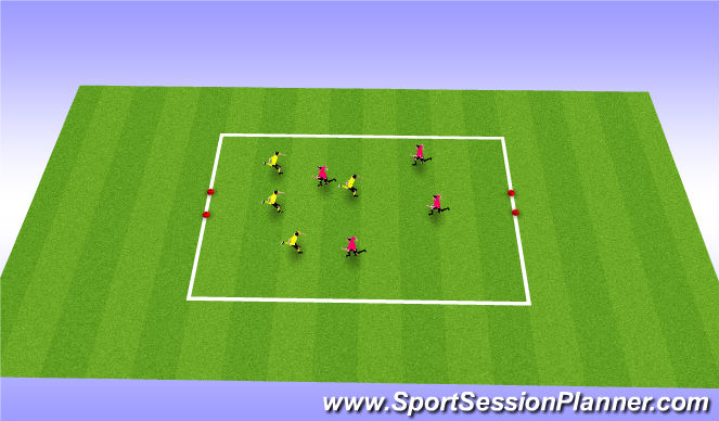 Football/Soccer Session Plan Drill (Colour): 4v4 defending