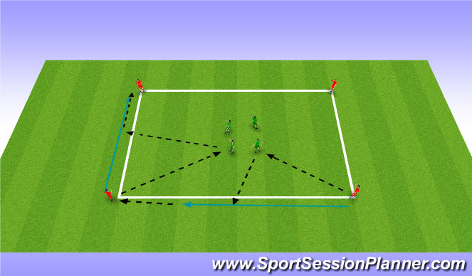 Football/Soccer Session Plan Drill (Colour): Technical pass/move