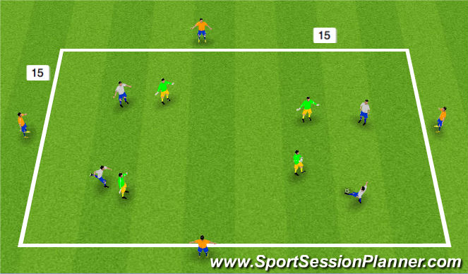 Football/Soccer Session Plan Drill (Colour): 8 v 4 posession