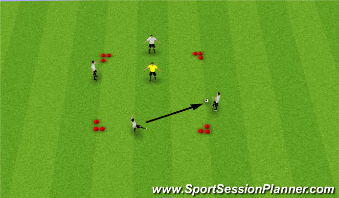 Football/Soccer Session Plan Drill (Colour): 4v1 Rondo