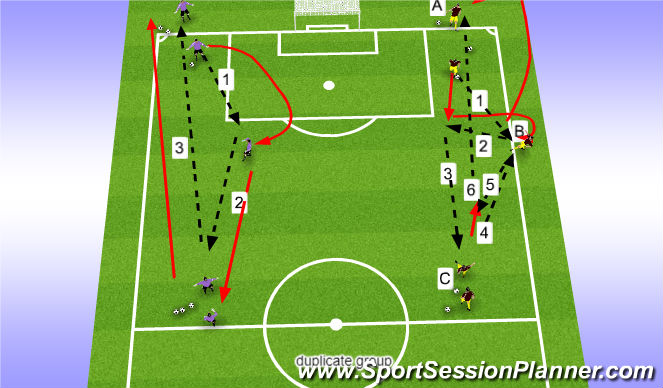 Football/Soccer Session Plan Drill (Colour): Pass Warmup