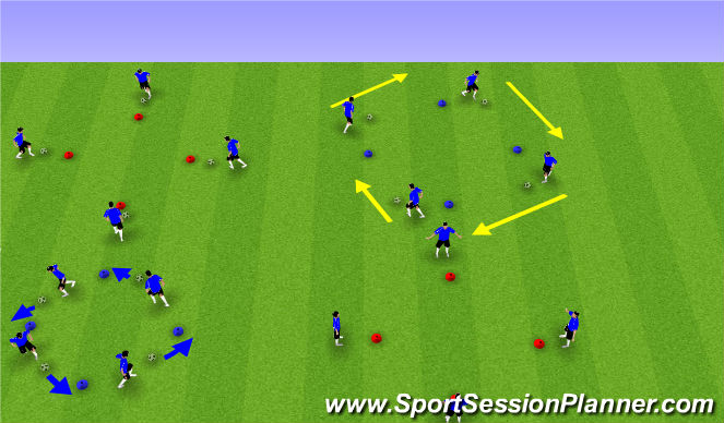 Football/Soccer Session Plan Drill (Colour): Dribble Diamond