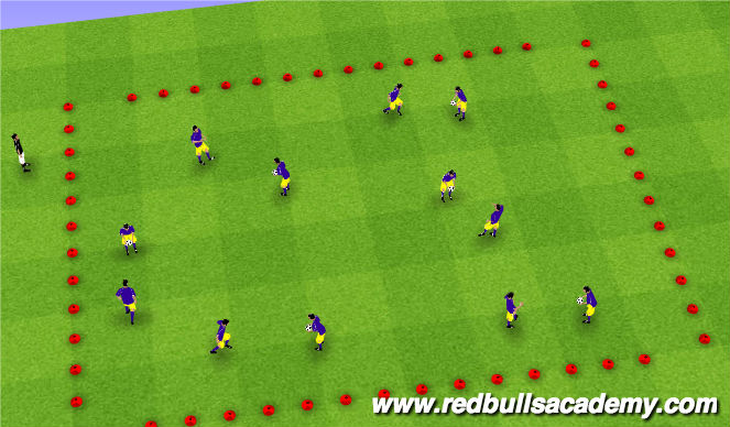 Football/Soccer Session Plan Drill (Colour): Juggling Warm-Up