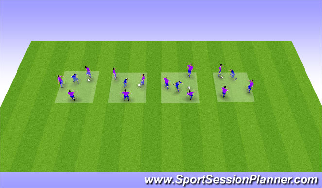 Football/Soccer Session Plan Drill (Colour): 3v1