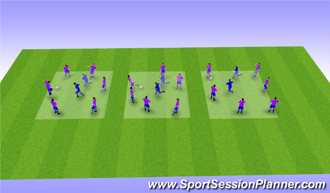 Football/Soccer Session Plan Drill (Colour): 6v2