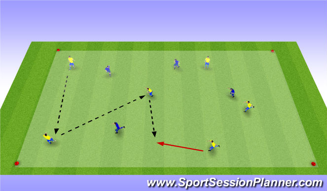 Football/Soccer Session Plan Drill (Colour): 6v4 Possession Game