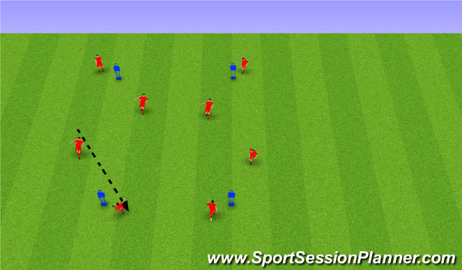 Football/Soccer Session Plan Drill (Colour): warm up:ip breaking lines
