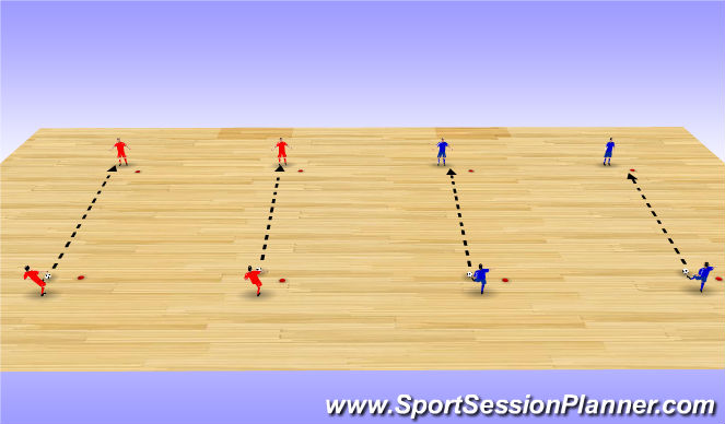 Futsal Session Plan Drill (Colour): Passing Fixed Drill