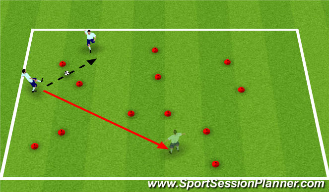 Football/Soccer Session Plan Drill (Colour): Pass and move